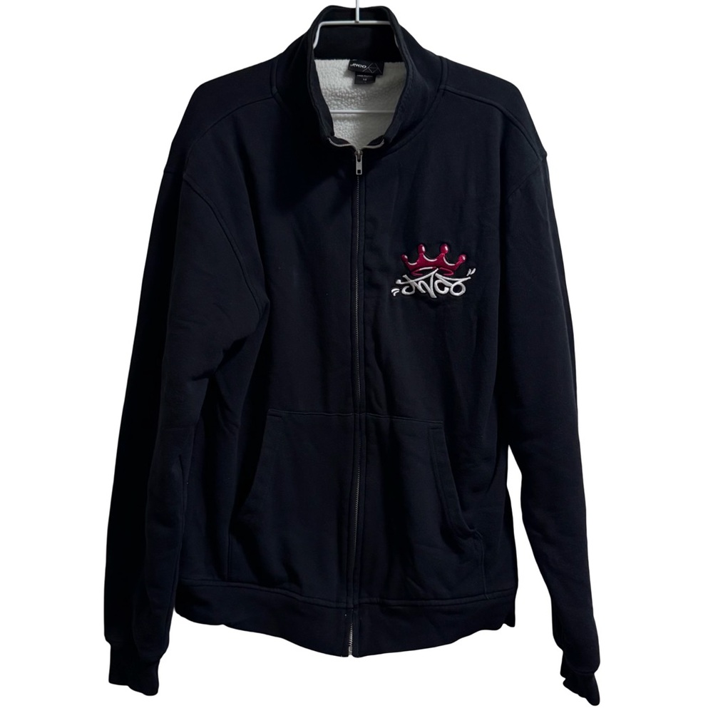 Men’s JNCO Full Zip Sweatshirt Embroidered Crown Logo Size Medium